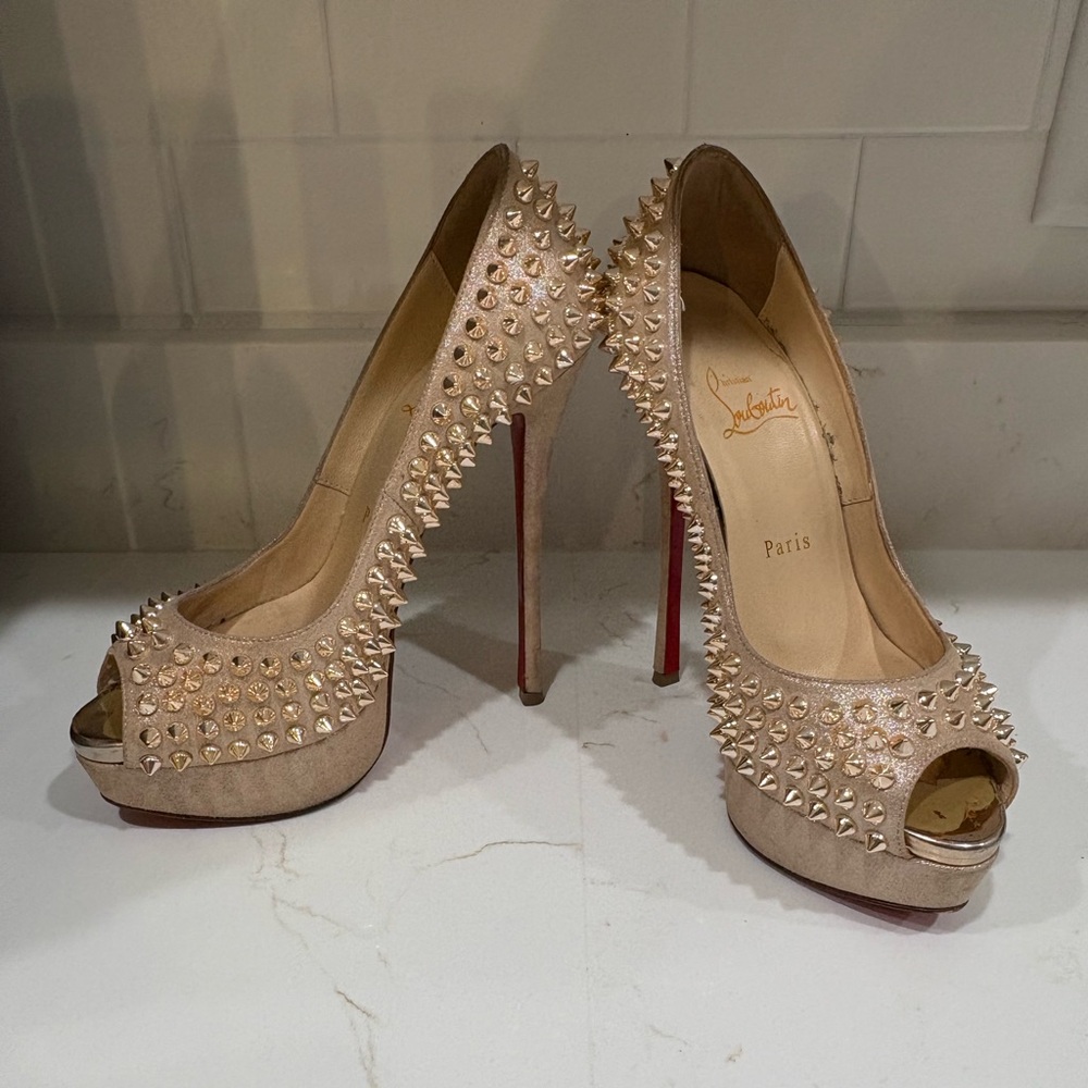 Christian louboutin platform studded heels